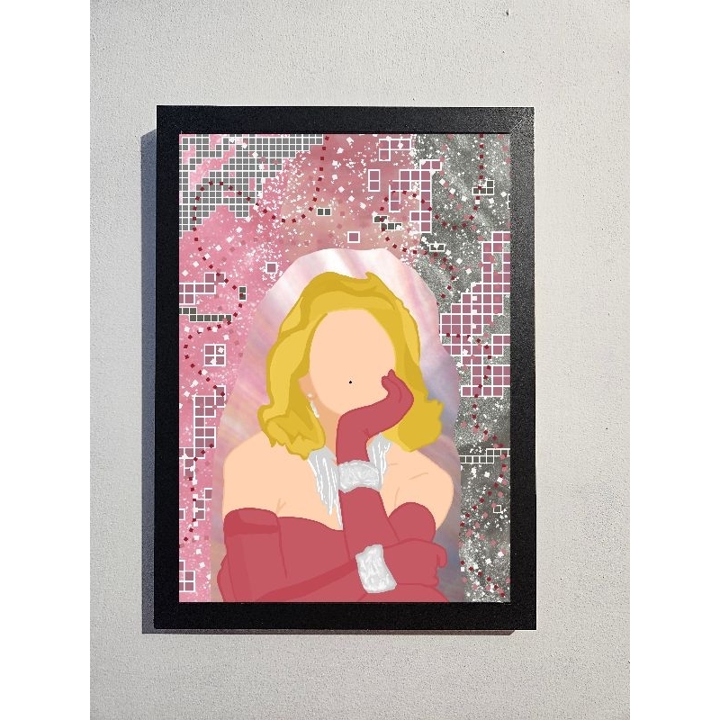 Quadro Decorativo Madonna com Moldura - Arte Digital Exclusiva (Tamanho A4 ou A5)