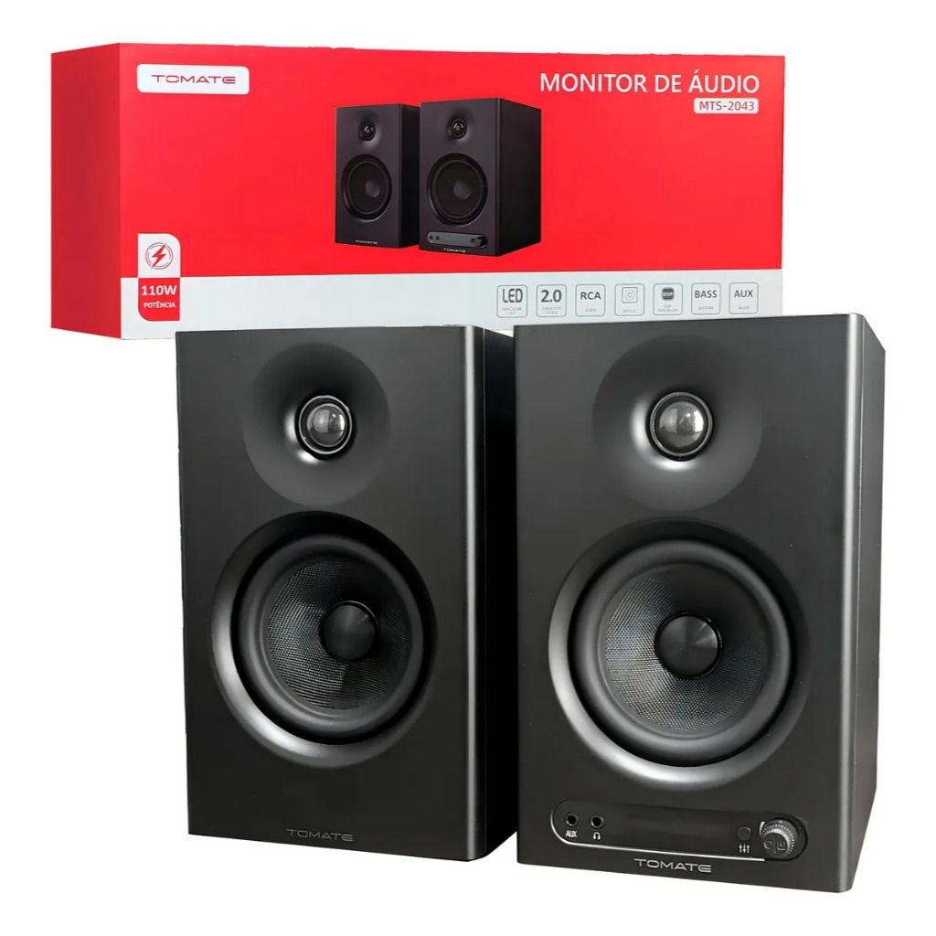 Monitor De Áudio Caixa Som Tomate 110w Bivolt Alta Qualidade MTS-2043