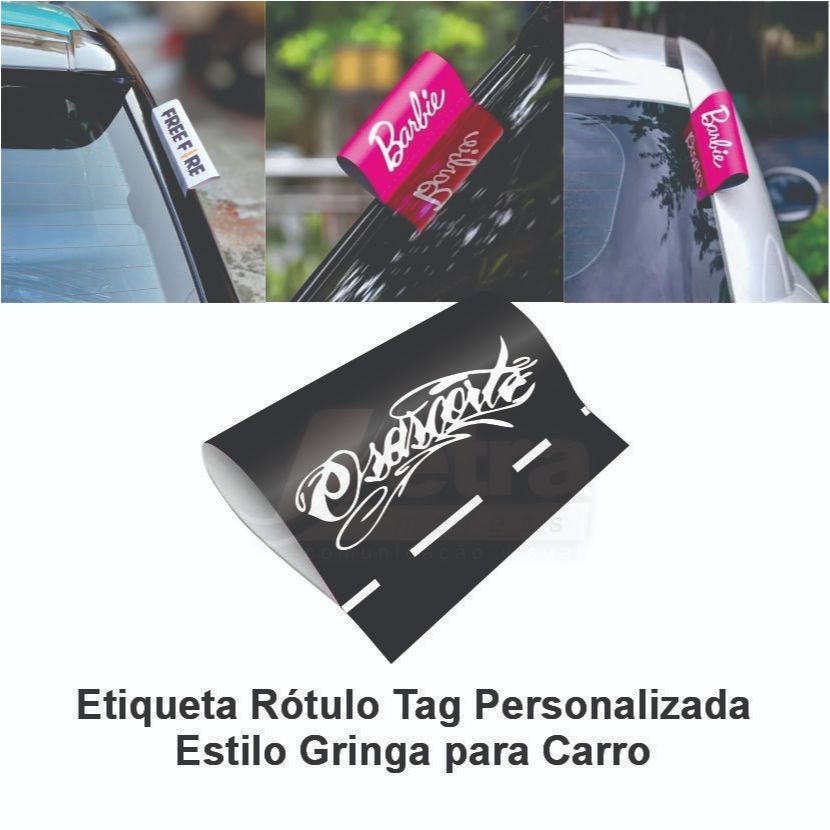 Etiqueta Rótulo/ Etiqueta Lavagem Osascorte de Lona Tag Car Personalizada Estilo Gringa para Carro