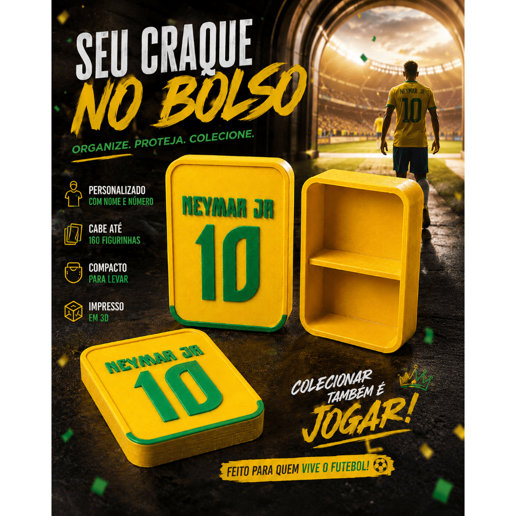 Porta Figurinha Caixa Organizadora Copa do Mundo 2026 Case Trocas Coleção Album da Copa