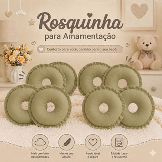 Kit 8 Rosquinhas De Amamentação Absorvente Protetor Lavável Macia Confortável P/ Seios Várias Cores