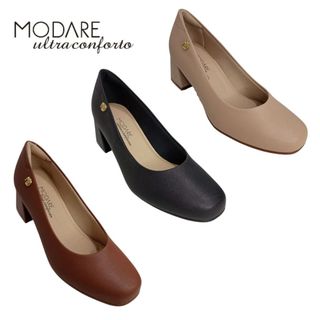 Sapato Scarpin Feminino Social Ultraconforto Modare Salto Quadrado Médio Antiderrapante Palmilha Conforto
