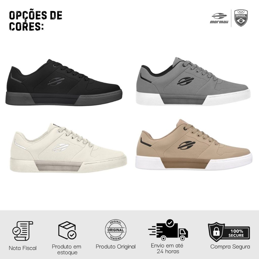 Tênis Mormaii Preto Urban Pulse 2 Masculino Casual Branco Urbano Skate Confortável Cinza Leve Original Dia a Dia Treino