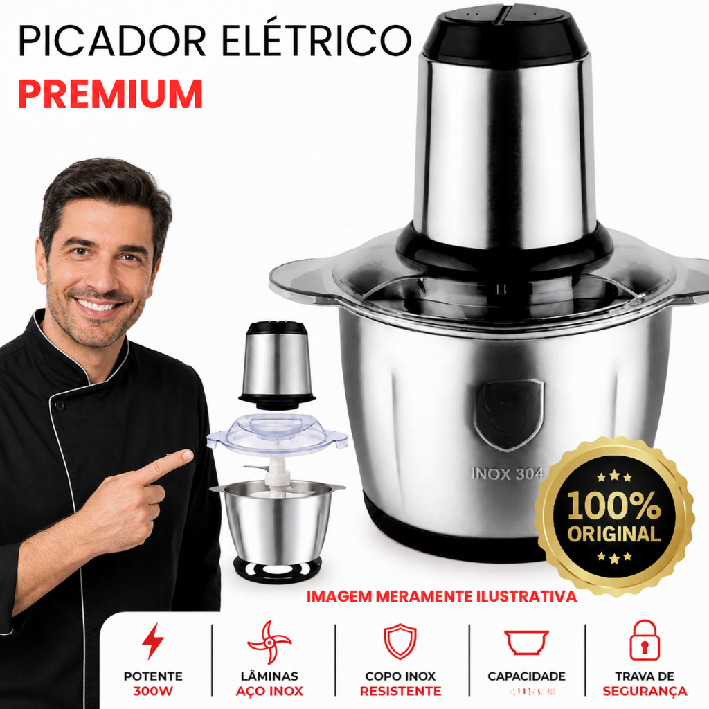 3L Picador De Alimentos Moedor De Carne Mixer Elétrica Processador Cozinha Casa Alho - 110v-220v Original