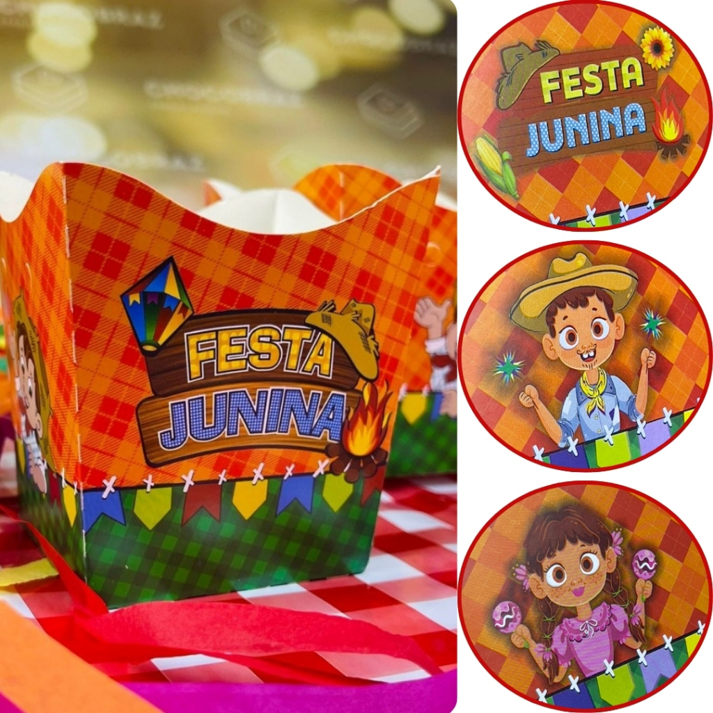 10 CACHEPO PIPOCA FESTA JUNINA 9X9X7CM 61.1 ( FESTA JUNINA 2026 ) (CHOCO)