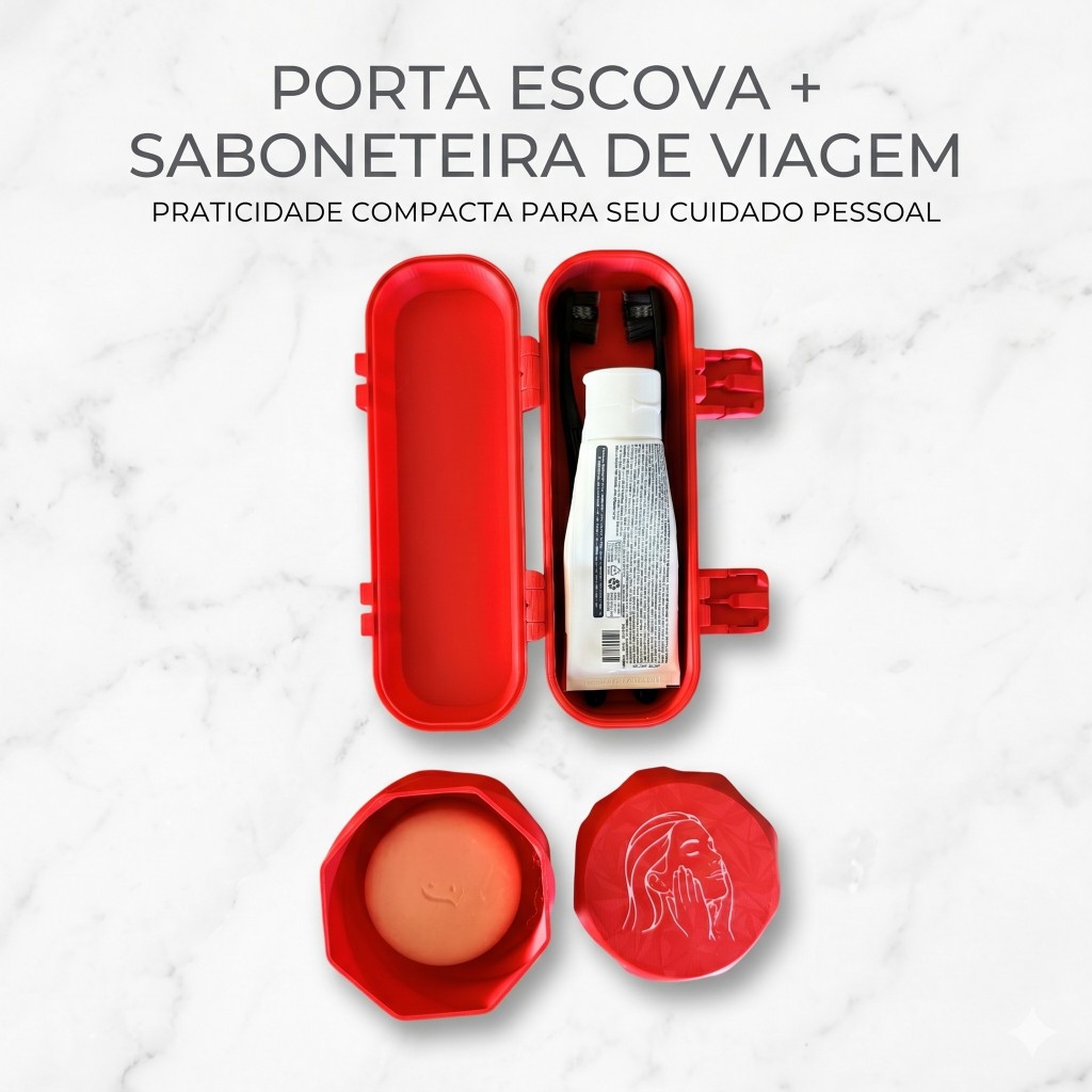 Kit Porta Sabonete Portátil Para sabonete Natura +  Porta Escova de Dente Viagem mochila bolsa