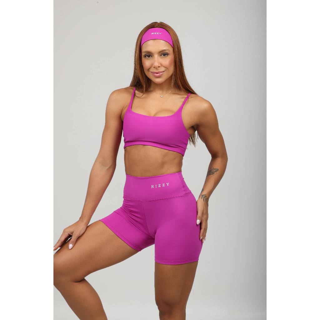Short Fitnes Feminino Cintura Alta Poliamida Zero Transparência Treino Academia Modeladora Esportiva