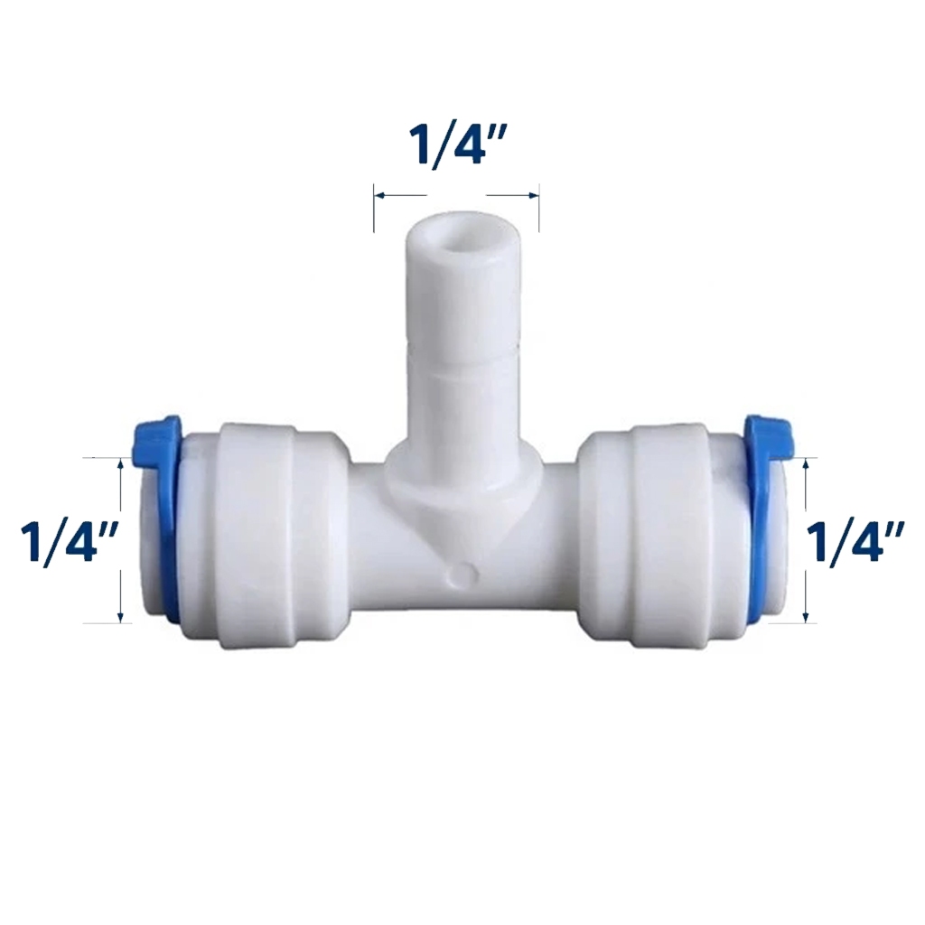 Conector T 1/4 x 1/4 x 1/4 Engate Rápido para Filtro