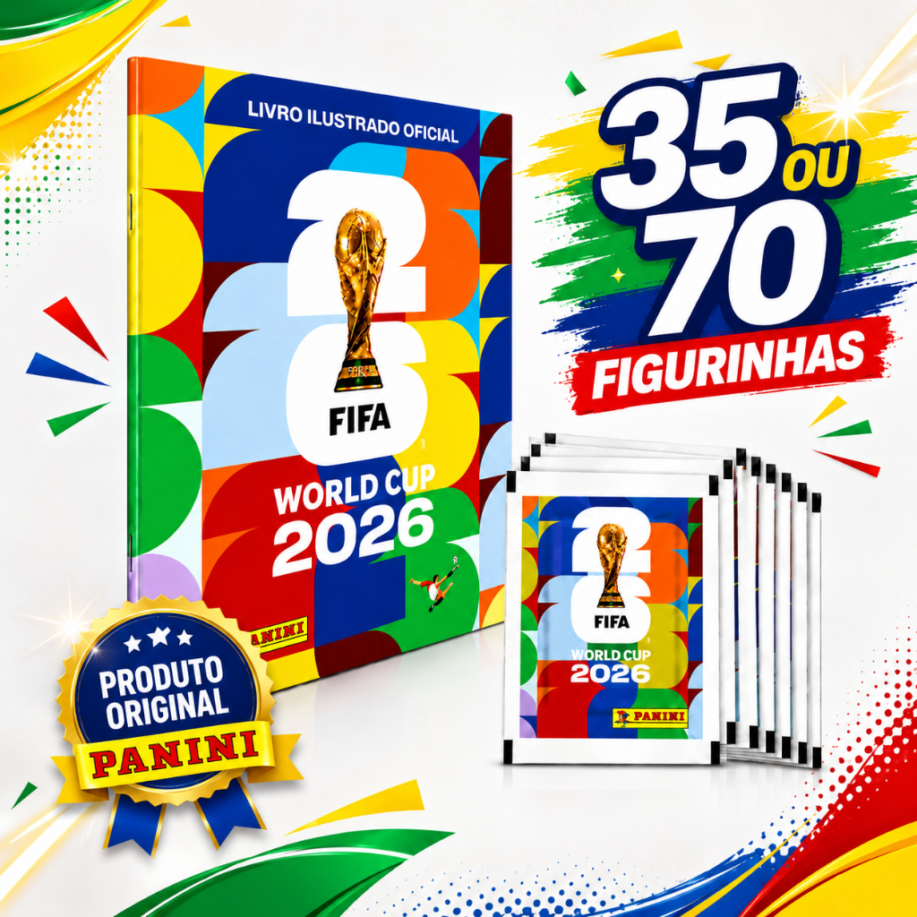 Album Copa do Mundo FIFA 2026 35 ou 70 Figurinhas Pacotes Colecionáveis Original Oficial Panini 2026