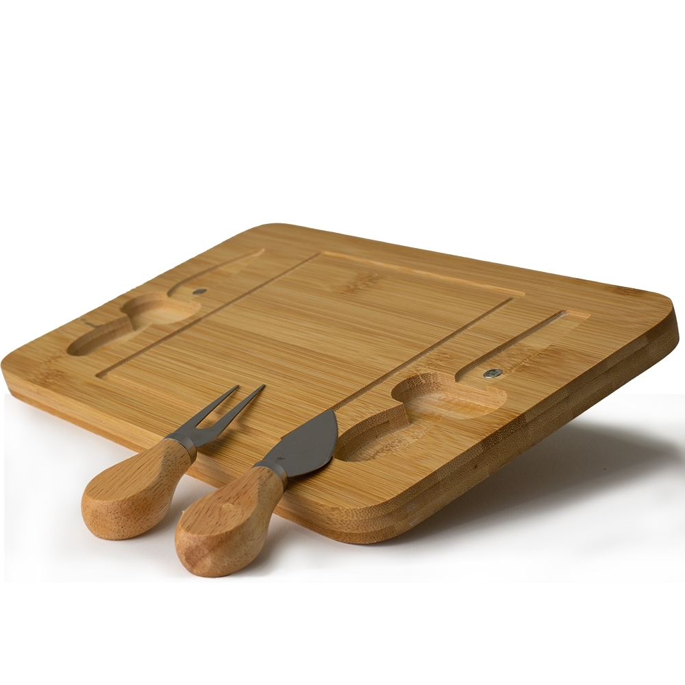 Tábua de Frios Petisqueira Gourmet com 2 Talheres Kit para Queijos e Aperitivos 29x24cm