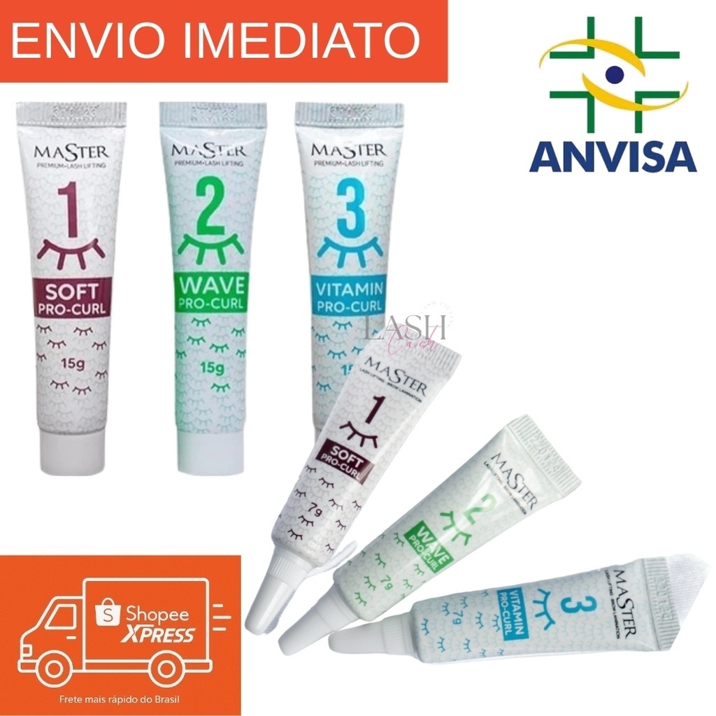 Kit Master Passo 1+ Passo 2 + Passo 3- 7g/15g  Iniciante Master Lashlifting Browlamination Profissional