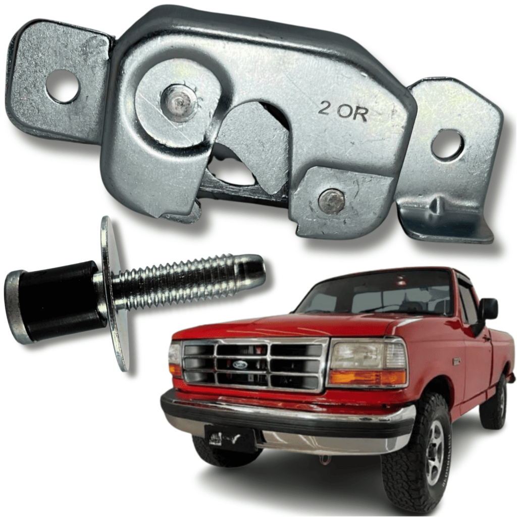 Kit Fechadura Trava + Batente Pino Da Tampa Traseira Caçamba Lado Direito Ford F-1000 1993 1994 1995 1995 1996 1997 1998
