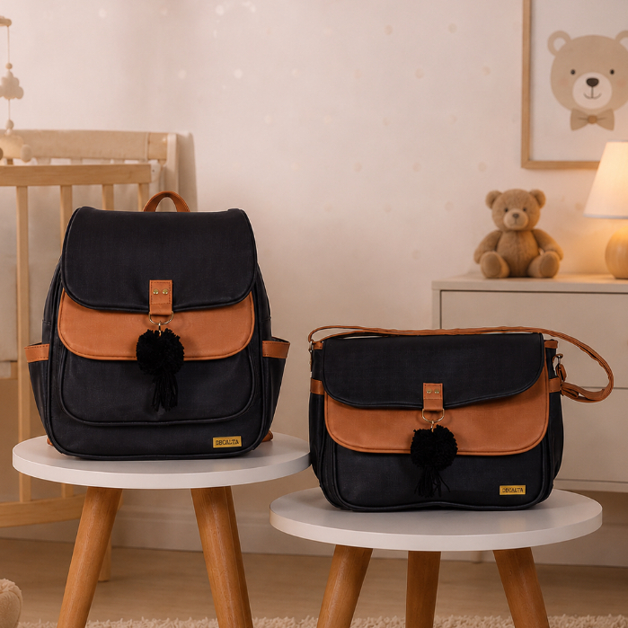 Kit Maternidade Menina Menino  Bolsa G + Mochila Roma - 02 Peças