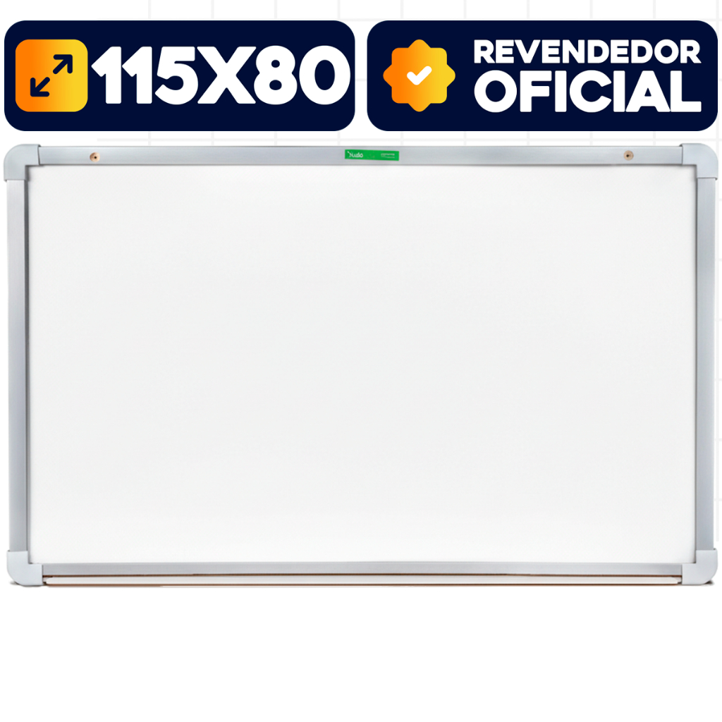 Quadro Branco 120x90cm Lousa Branca Moldura MDF Soft Alumínio Souza Para Escritórios