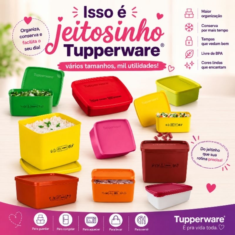 Tupperware Jeitosinho 250ml | 400ml | 800ml - Congelar Alimentos Freezer envio imediato