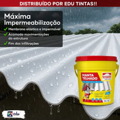 Manta Telhado Brasilit Quartzolit Cinza Fosco 18kg Impermeável