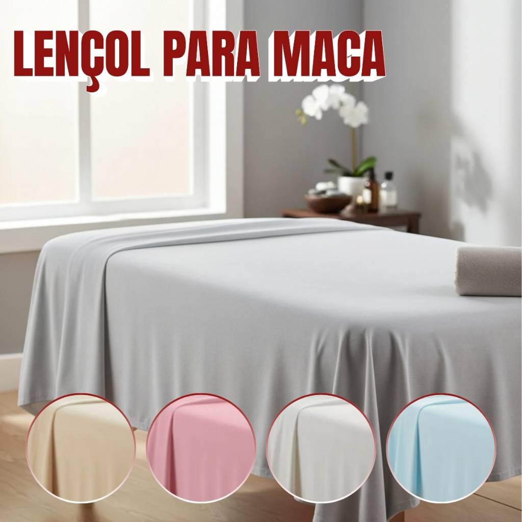 Lençol para Maca Tecido Lavável Micro Percal 400 Fios Tamanho Grande 2,40 x 1,30m