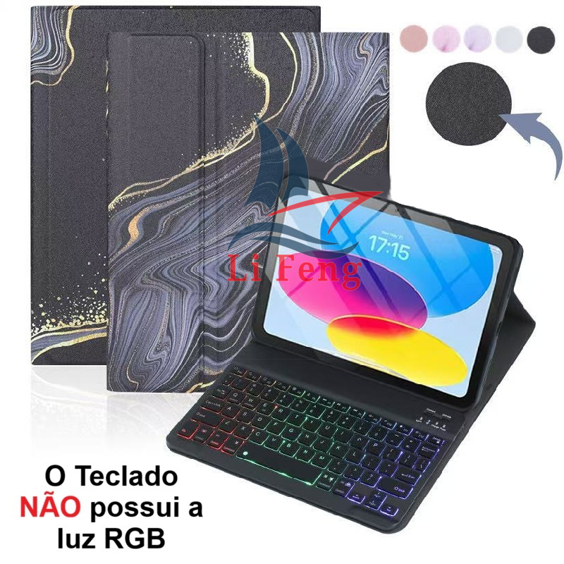 Capa Magnético C/ Teclado Mármore para Redmi Pad SE 11'' (2023) E para Redmi PAD 2 (2025) C/ Suporte para Caneta