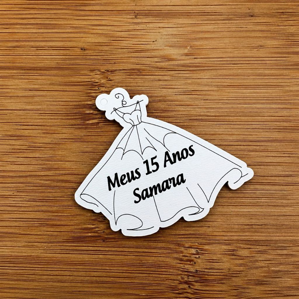 Kit de Imãs de Geladeira Vestido de Debutante MDF Lembrancinha Festa de 15 Anos Lembrancinha em Madeira MDF
