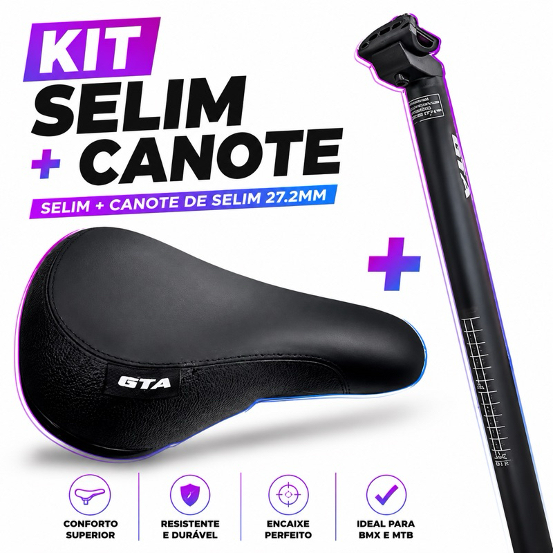 Selim Etiqueta E Canote 27.2 Selim Modelo DDK 243 e Canote Com Carrinho Bicicleta Bike Freeride MTB