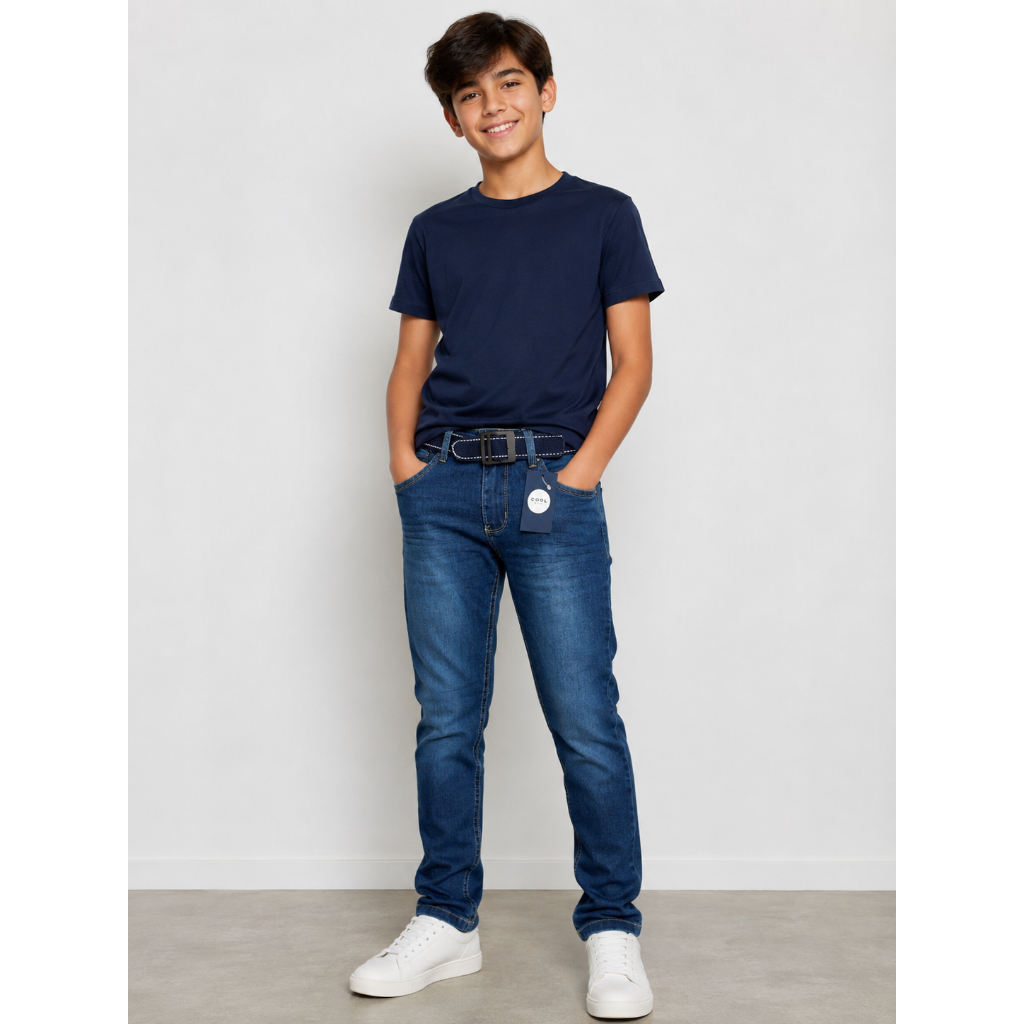 calça jeans juvenil menino com elastano skinny 10 12 14 e 16 Anos