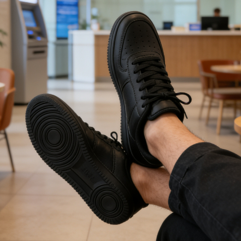 Tênis Unissex Casual Preto E Branco Oferta