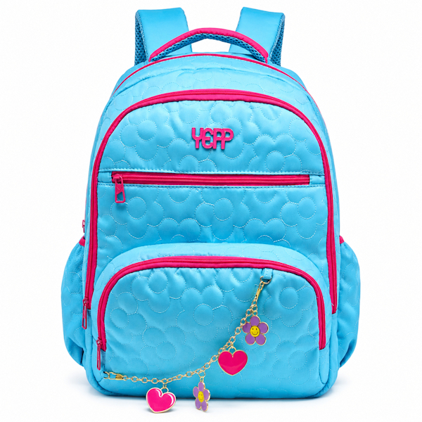 Mochila Escolar Juvenil Yepp Corrente Flor Coração