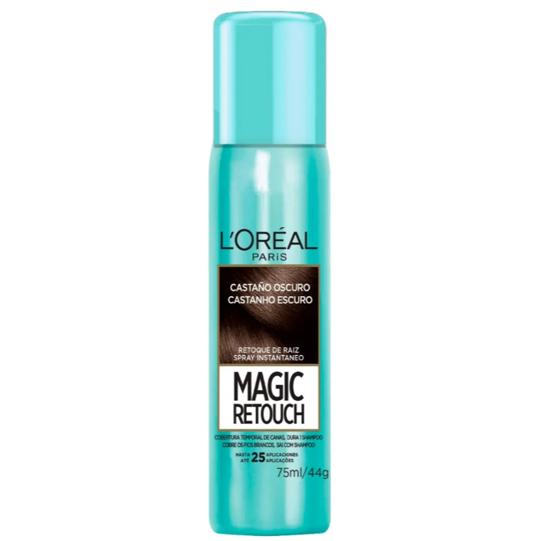 Spray Retoque de Raiz Instantâneo Magic Retouch, L'Oréal Paris, Castanho Escuro, Instantâneo Magic