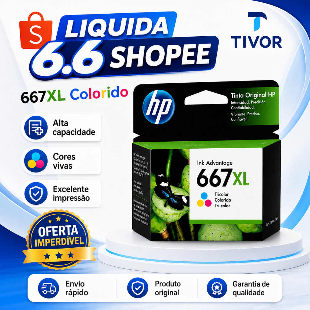 Cartucho 667xl Colorido Original E Lacrado Compativeis 2774 2874 1275 2374 2375 2376