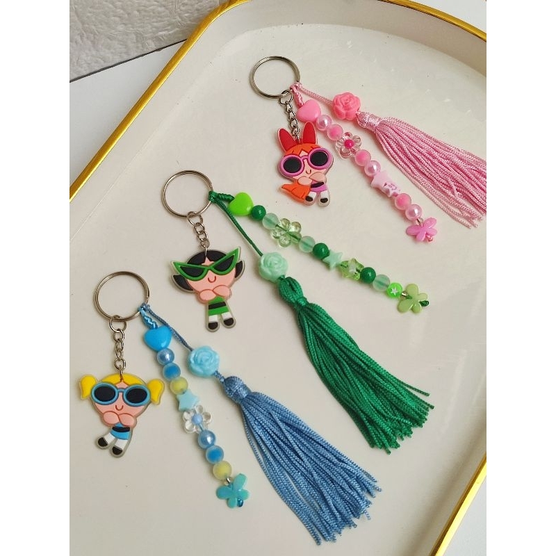 Chaveiro meninas super poderosas, Docinho, Lindinha e Florzinha.