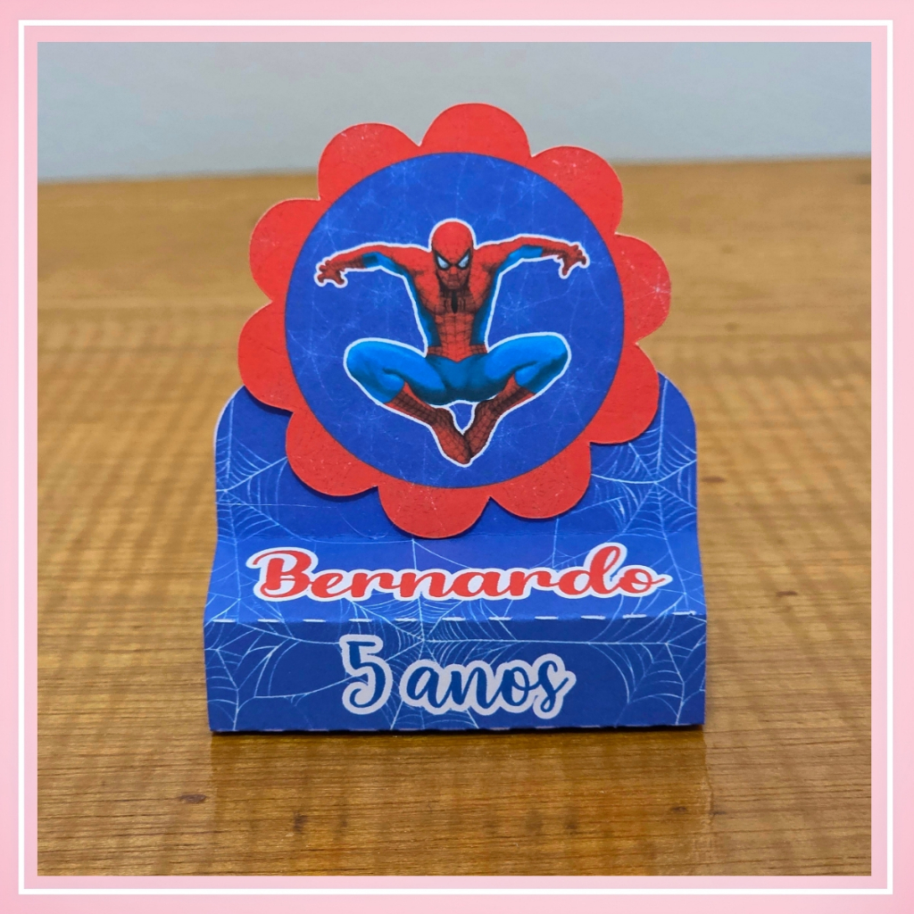 Porta Bis Duplo Personalizado Homem Aranha | Lembrancinha Pegue e Monte