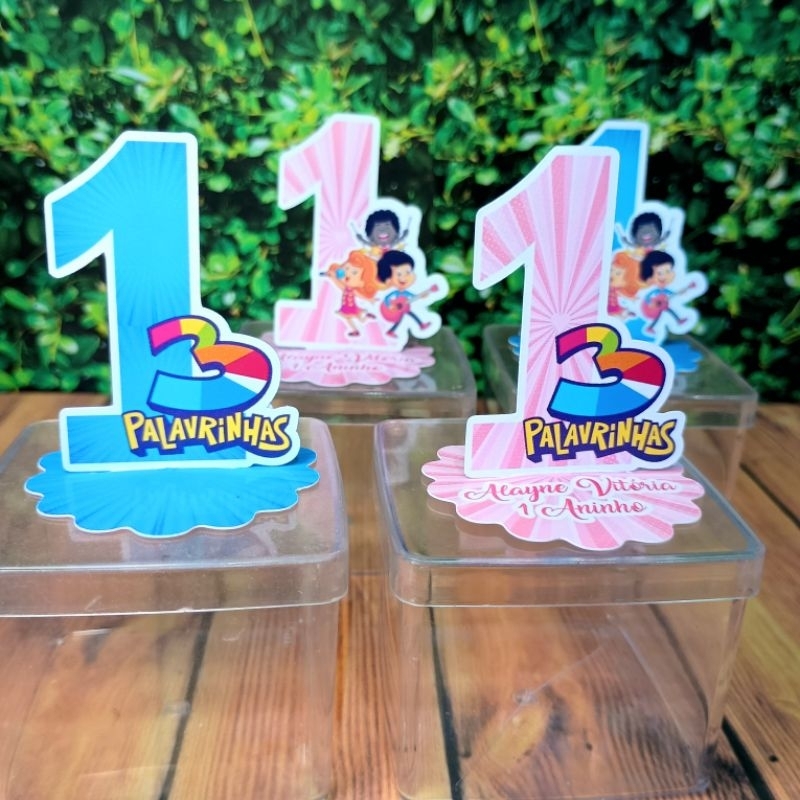 Aplique 3 Palavrinhas Personalizada para Caixinha Acrílica 5x5 ou Latinha Lembrancinha