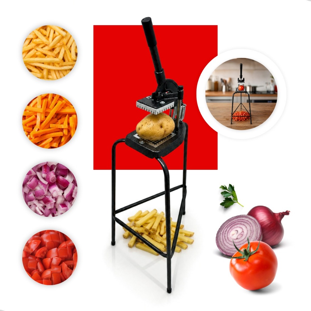 Picador de Pé Grande e Cortador De Legumes Frutas Tomate Batata Cabrita Profissional Reforçado