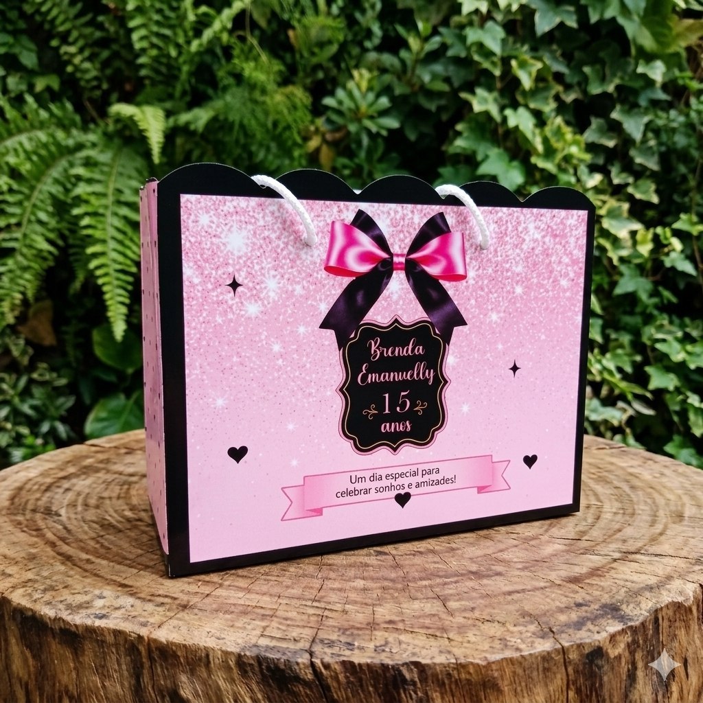 PEGUE E MONTE SACOLINHA  PERSONALIZADO TEMA LAÇOS/ DEBUTANTES LEMBRANCINHA DE ANIVERSÁRIO