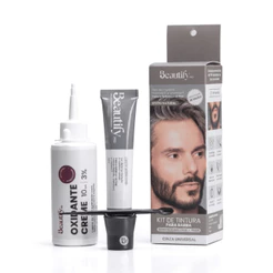 Tintura Para Barba E Bigode Cinza Universal Cobre Fios Brancos Beautify Pro 20ml