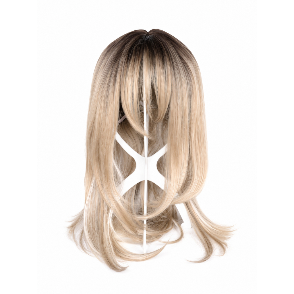 Peruca Longa Loiro Mel Ombré Hair Fibra Premium Resistente ao Calor Natural