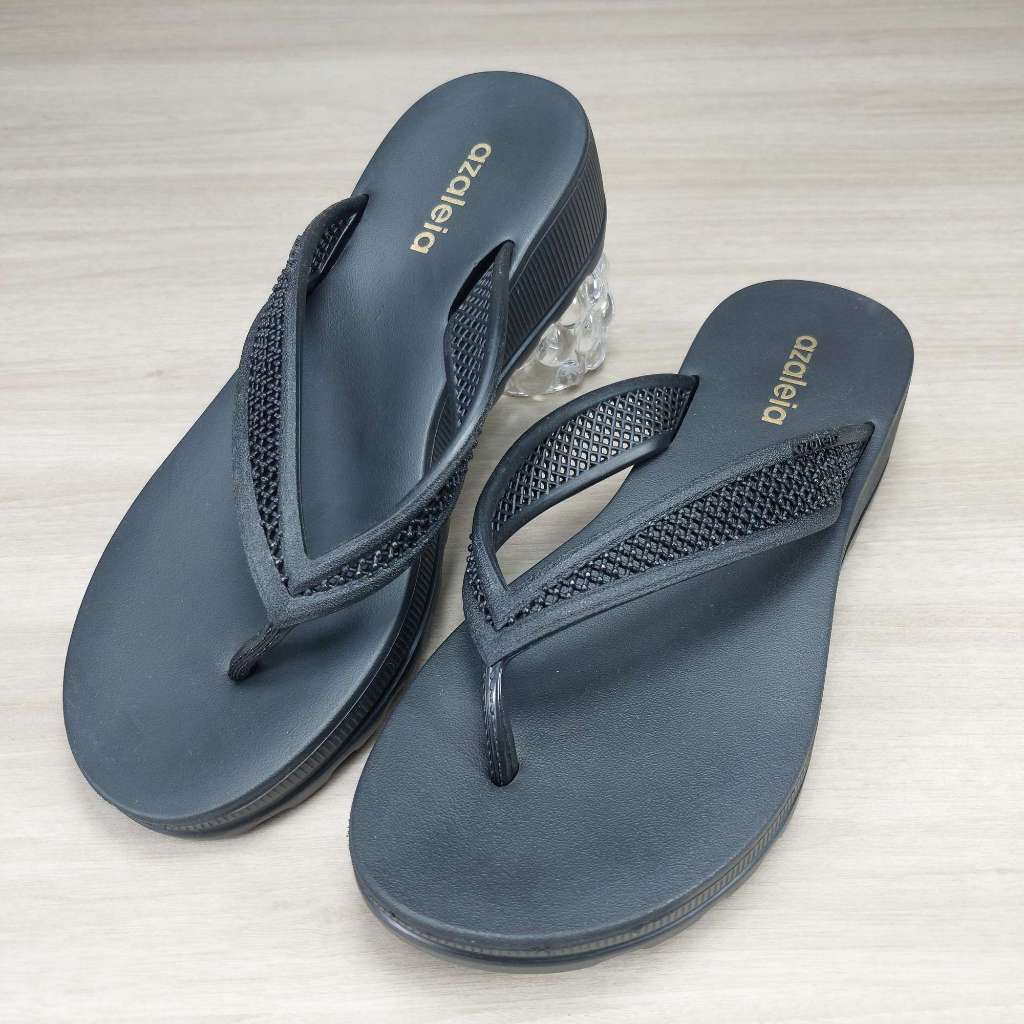 Sandalia Feminino Azaleia Angelica Tamanco Anabela Plataforma Confortavel 19185 Preto BM345