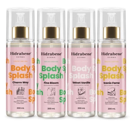 Hidrabene Body Splash 200ml - Alta fixação, projeção, perfumaria fina | Dia e noite