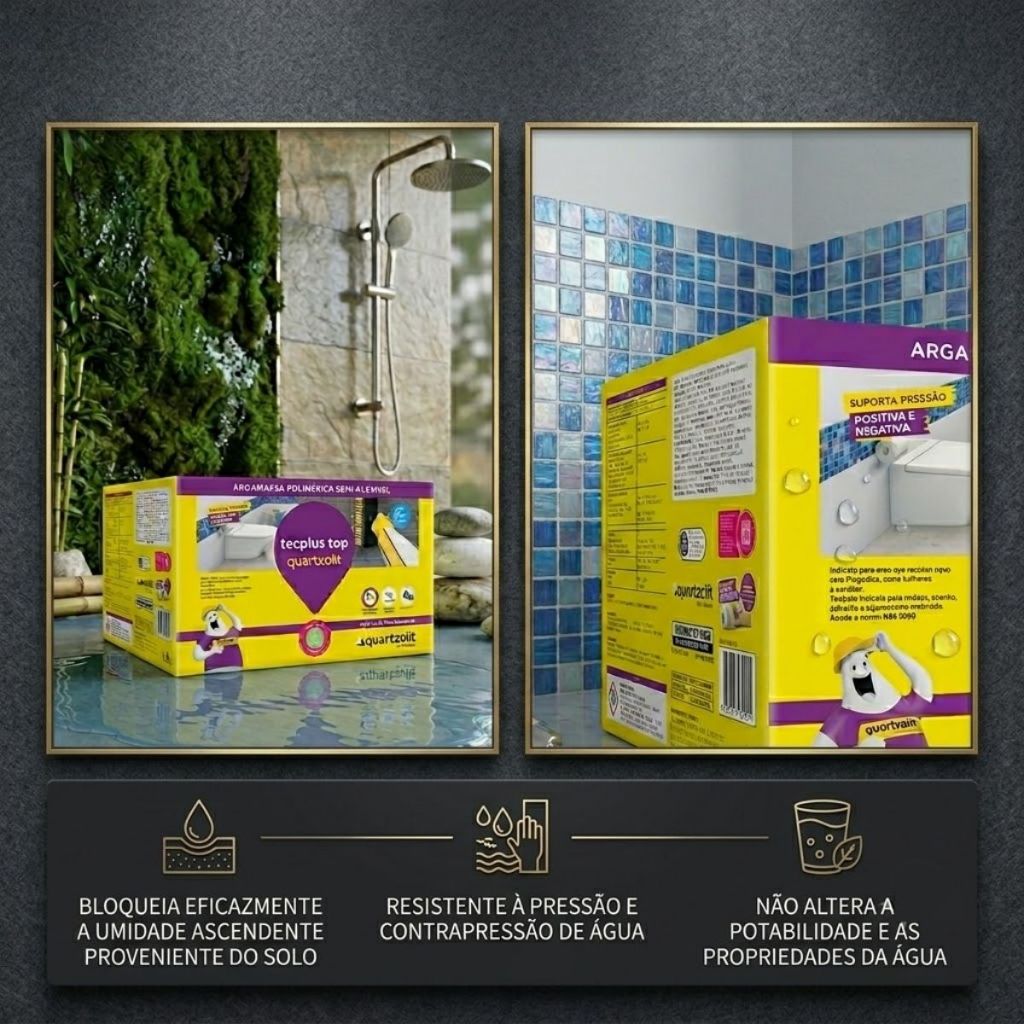 Tecplus Top 4kg Quartzolit  Impermeabilizante  Banheiro Cozinha Rodapés Impermeabilizante