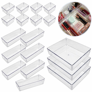 Super Kit 21 de Organizadores de Gaveta Modular Acrílico Transparente Megacompleto