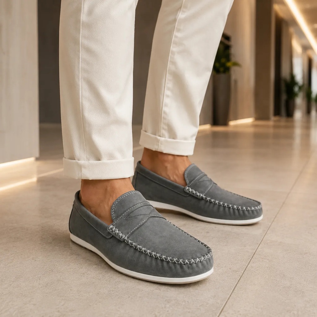 Mocassim Drive Masculino Kipasso Couro Tradicional Confortavel Casual Dia a Dia Leve