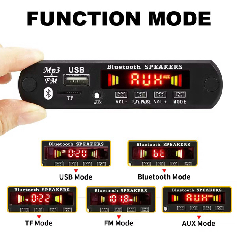 120W Amplificador Bluetooth 5.0 MP3 WMA WAV Decoder Board 12V MP3 Player Carro Música FM Módulo de Rádio com Controle