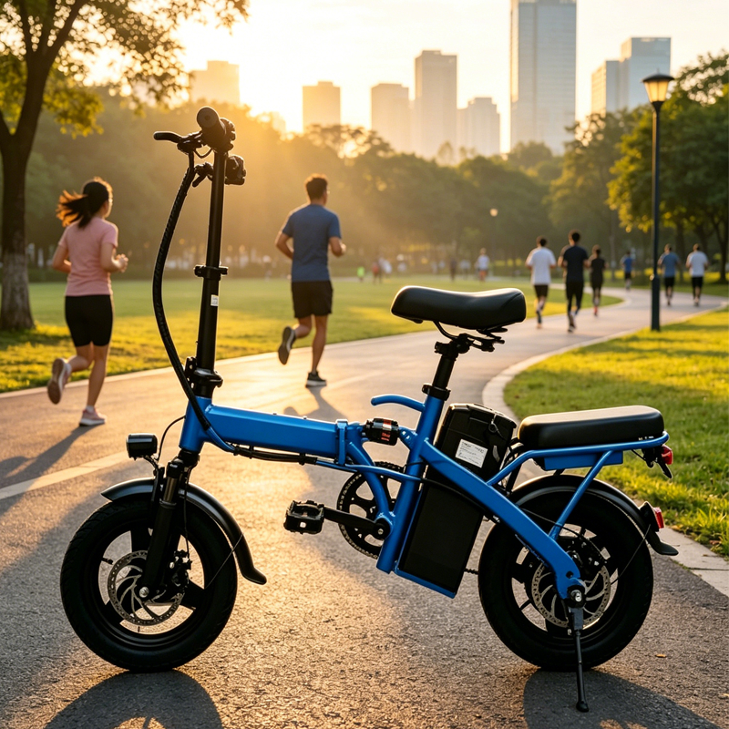 Bicicleta Elétrica Dobrável Para AdultosT1, 48V 400W, Leve, Autonomia Prolongada Bateria Recarregável