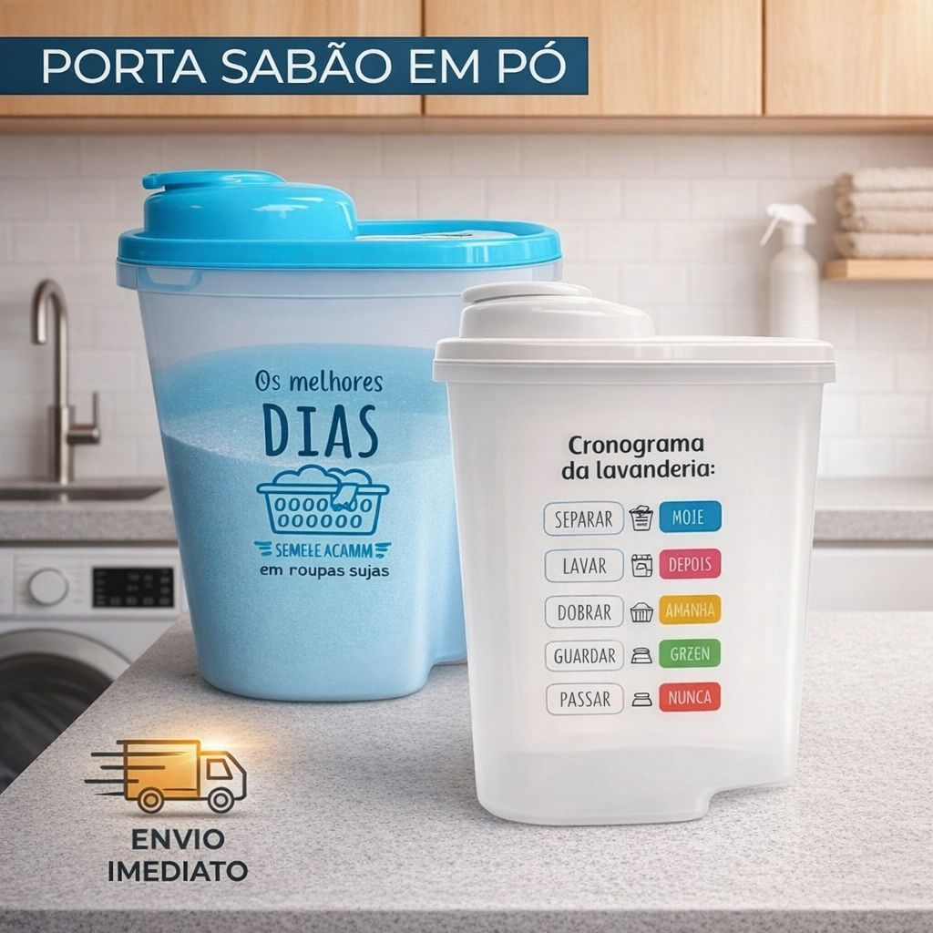 Porta Sabão Em Pó  Liquido Amaciante Dispenser 2 Litros Com Bico Dosador  Tampa com Vedação 100% Segura.