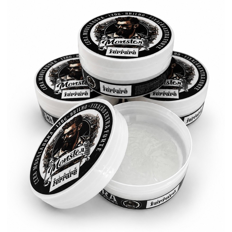 Pomada Modeladora kit 4 cera de cabelo 120g alta fixação masculino efeito molhado ou seco cera ou gel
