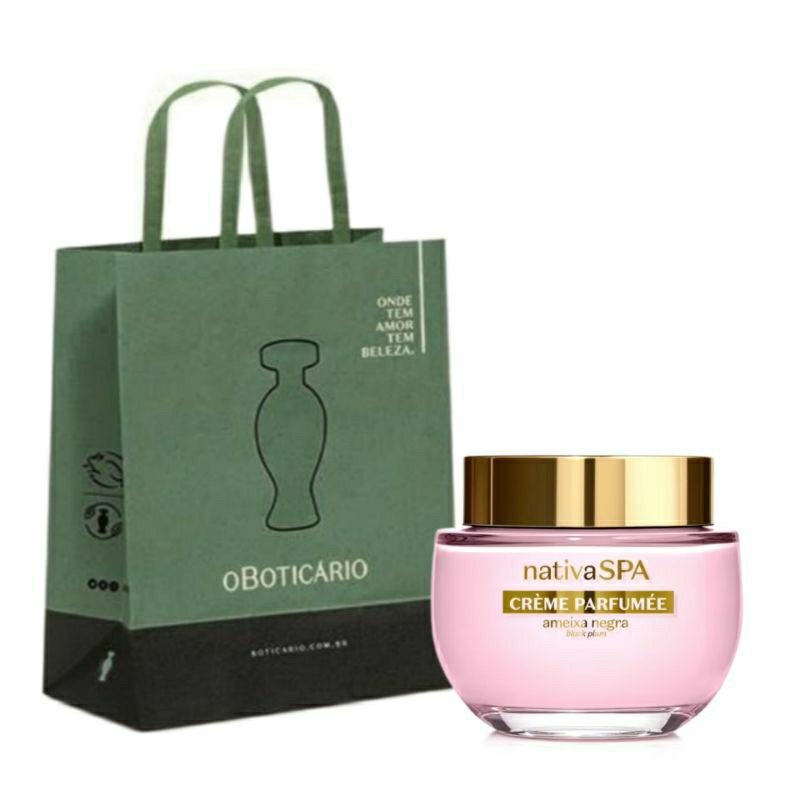 Presente Creme Hidratante Corporal Ultra Perfumado Nativa Spa Ameixa Negra 200g O Boticário + Sacola