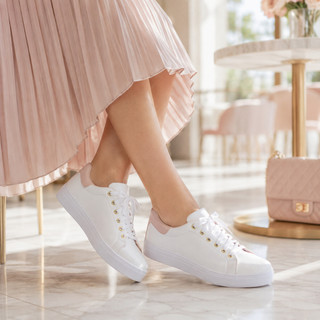 DK Tênis Casual Feminino Confortável Super Macio Barato Presente Escola Escolar Urbano Branco