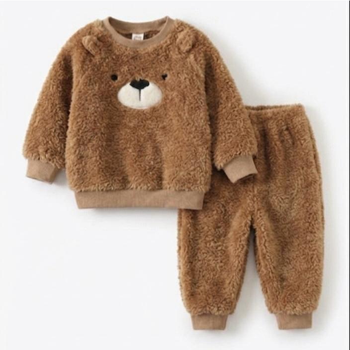 Conjunto Infantil Bebê Peluciado Inverno Quentinho Menino/Unissex