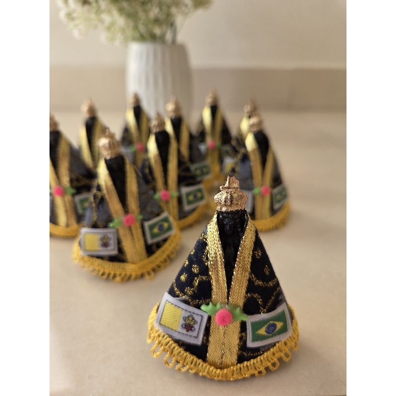 kit 30 mini Nossa Senhora Aparecida 7cm plástico lembrancinha