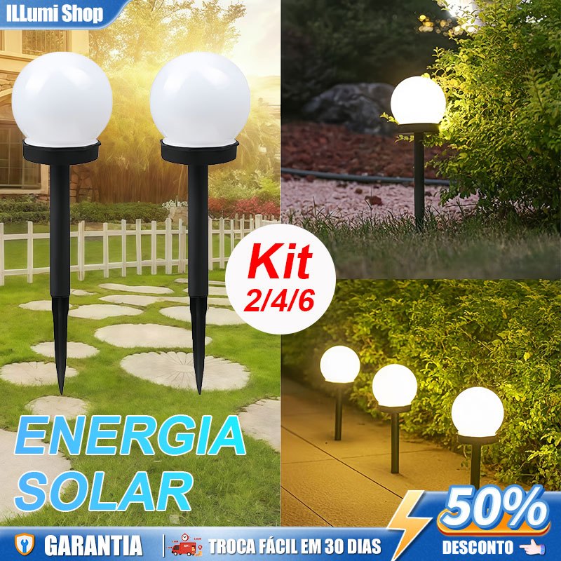 Luminária Led Solar para Jardim IP65 Luz Quente Iluminação Decoração Externa